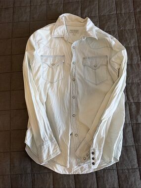 Tecovas Men's Cream Western Pearl Snap Shirt